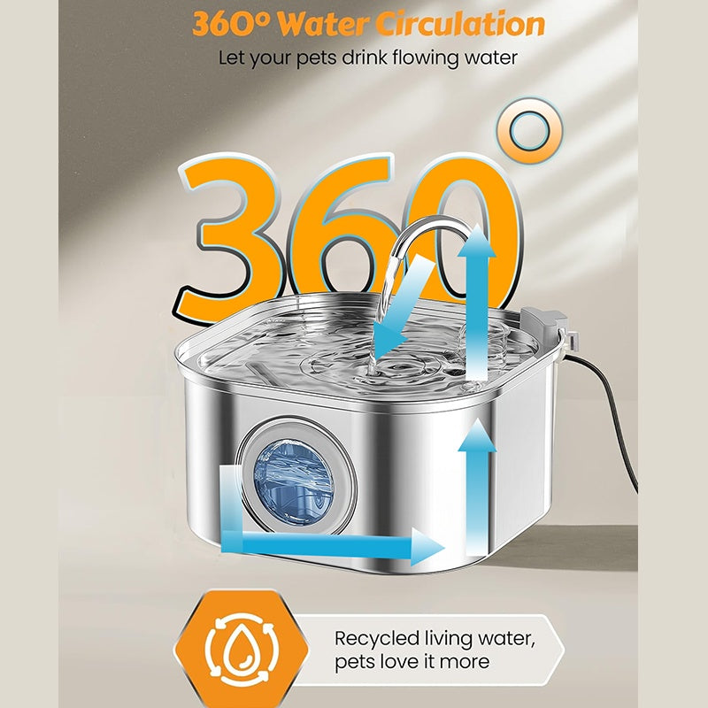 💧HappyPaws Stainless Steel Pet water Fountain