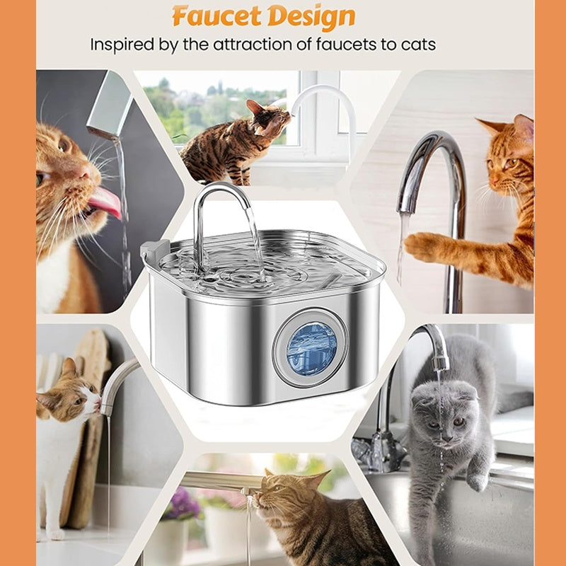 💧HappyPaws Stainless Steel Pet water Fountain