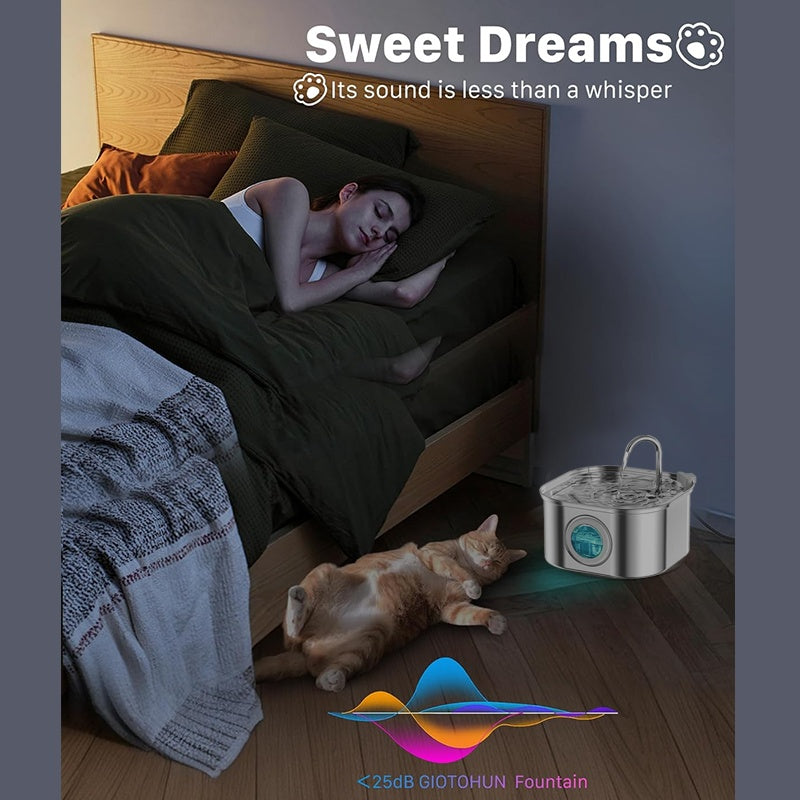 💧HappyPaws Stainless Steel Pet water Fountain