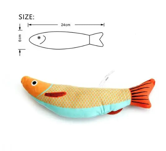 😺HappyPaws Colorful Fish Cat Toy