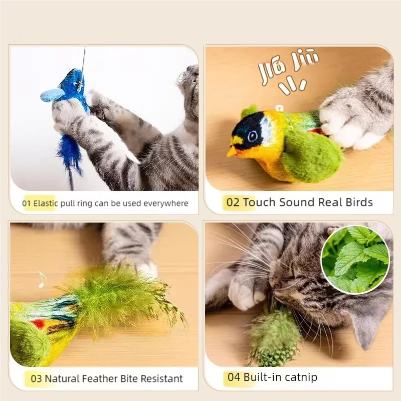 🐾HappyPaws Realistic Bird Cat Toy