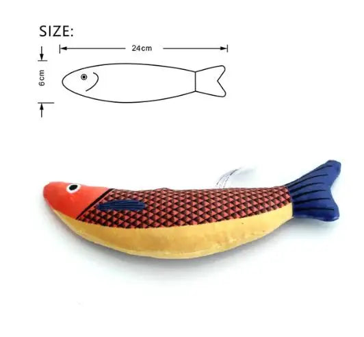 😺HappyPaws Colorful Fish Cat Toy